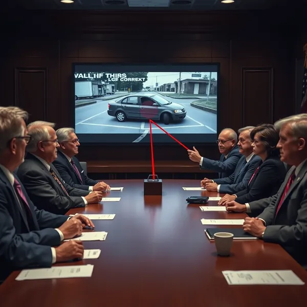 A civilian participant undergoes a simulated parallel parking assessment at a federal Parking Academy in Falls Church, Virginia, part of a new national security initiative.
