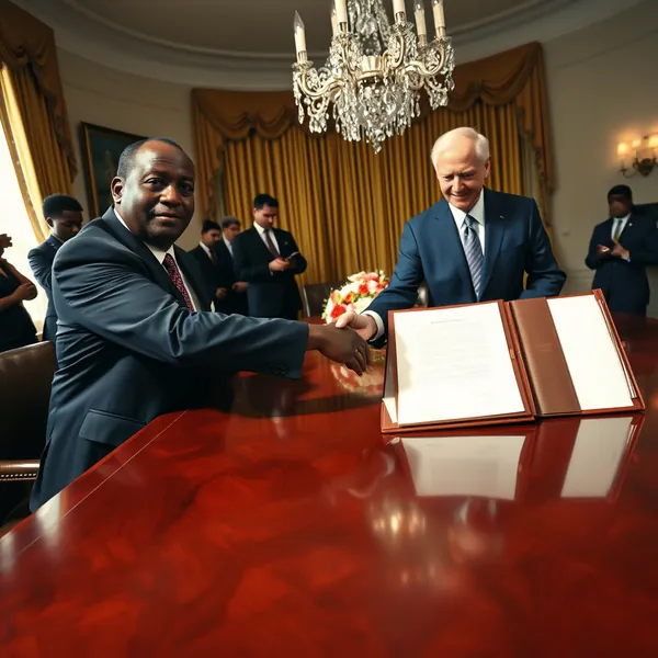 DRC President Félix Tshisekedi and U.S. Secretary of State Antony Blinken formalize the mineral partnership during signing ceremonies at the State Department.
