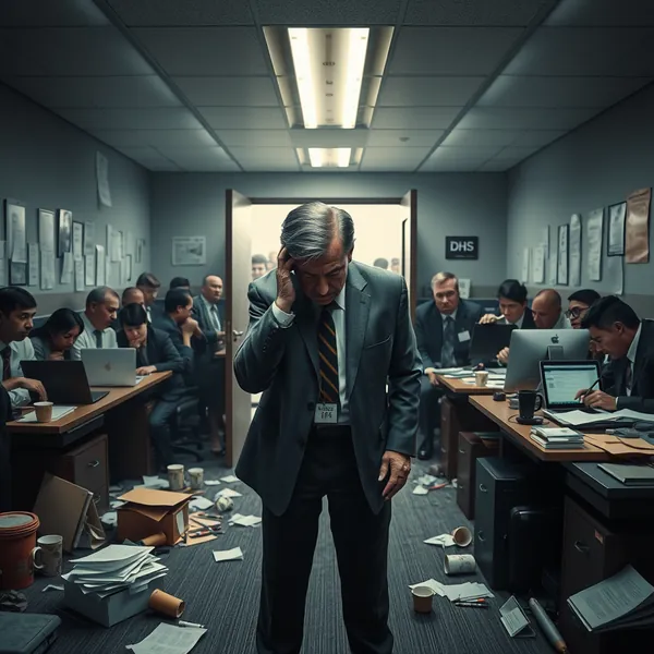 A scene representing the current state of US Department Of Homeland Security To Go Into Shutdown Due To Funding.