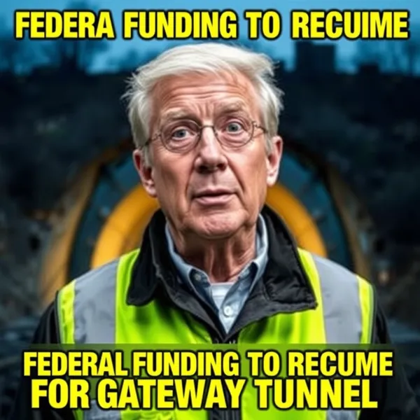 A scene representing the current state of Federal Funding To Resume For Gateway Tunnel.