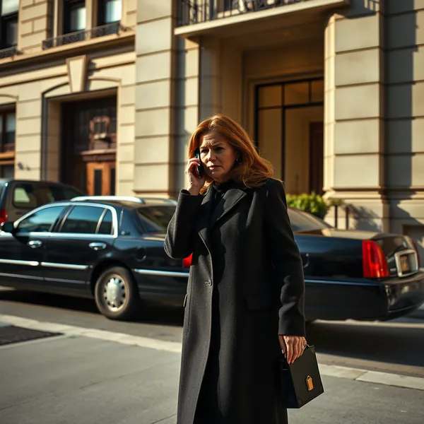 Jill Zarin is seen speaking on the phone outside her Upper East Side residence following the announcement of her termination from the upcoming reality television series.