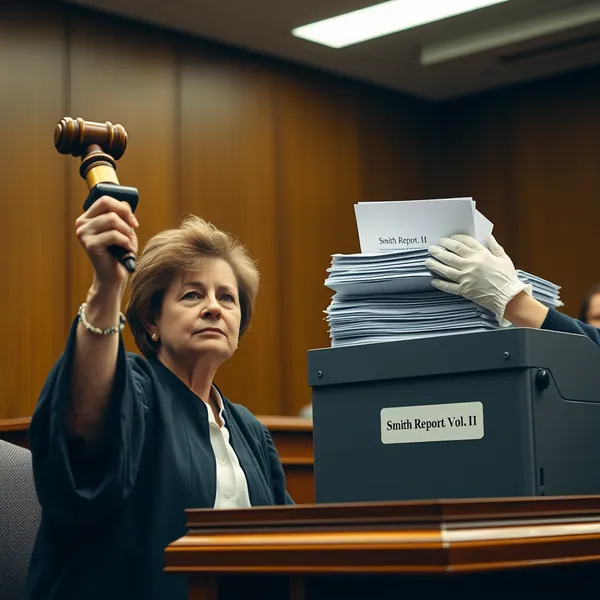 U.S. District Judge Aileen Cannon presides over the sealing of Special Counsel Jack Smith's report on the classified-documents case, a procedure now categorized under the court's new efficiency metrics.