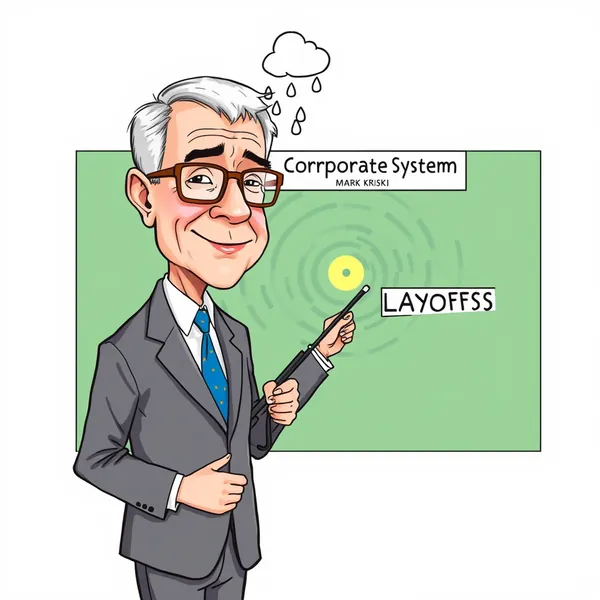 KTLA meteorologist Mark Kriski utilizes the station's weather graphics technology to illustrate the scope of layoffs mandated by parent company Nexstar Media Group during his final broadcast segment.