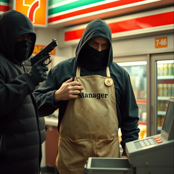 A Cincinnati convenience store employee receives a promotion during an armed robbery, part of what Labor Department officials call a 'smash-and-grab jobs spree' contributing to January's employment figures.