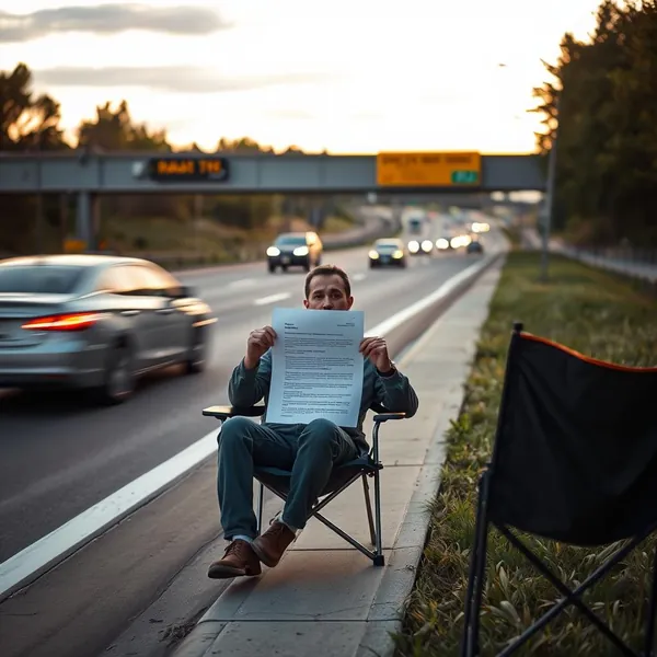 Dale Brickman awaits the start of the Turning Point USA halftime show at its only logical location.