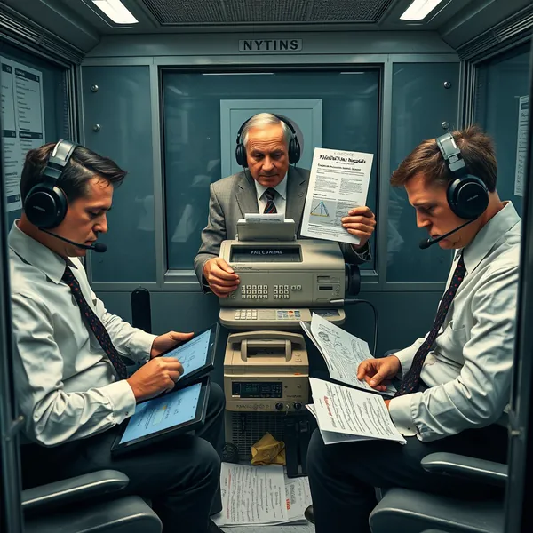 U.S. Ambassador to the UN Mike Waltz consults with translation personnel during a briefing on the lyrical analysis of pop star Nicki Minaj's social media presence.