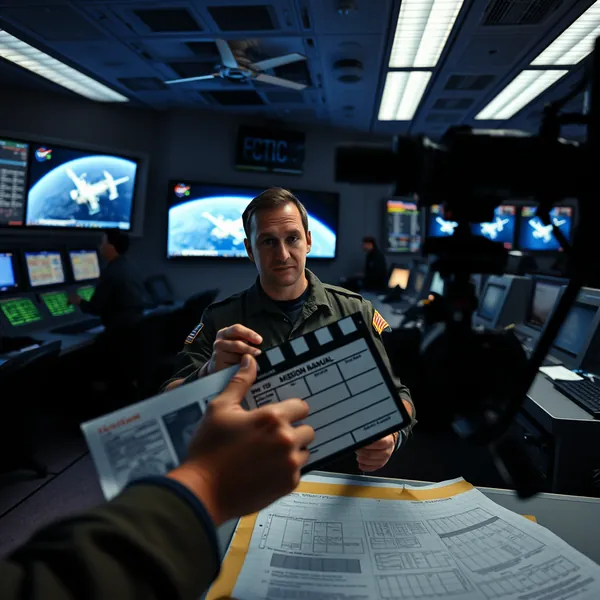 An astronaut aboard the International Space Station receives direction from a ground-based production team during the live broadcast preparation for the SpaceX Dragon undocking.