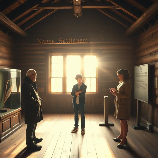 Visitors explore exhibits during Naper Settlement's Presidents Day celebration, which featured hands-on historical activities across the 12-acre museum grounds.