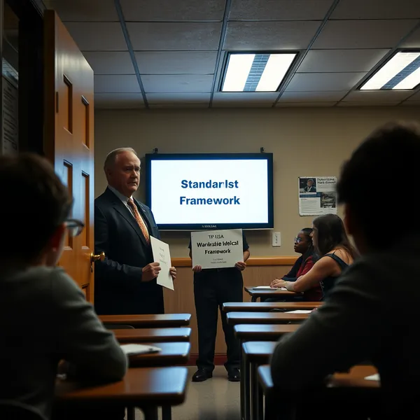 Nebraska Governor Jim Pillen announces an educational partnership during a press conference at the state capitol in Lincoln.