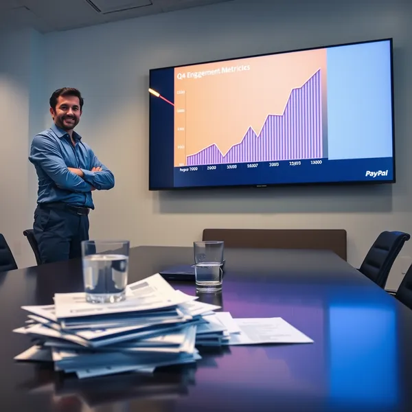 A PayPal executive presents a post-breach analysis, highlighting a surge in platform engagement metrics following the unauthorized access event.