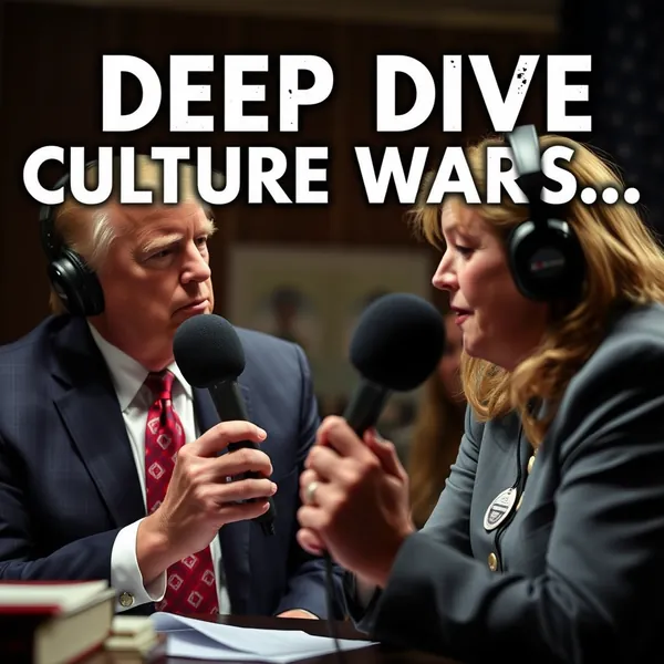 A scene representing the current state of Podcast A Deep Dive Into How Republican Culture Wars Reveal America Capacity.