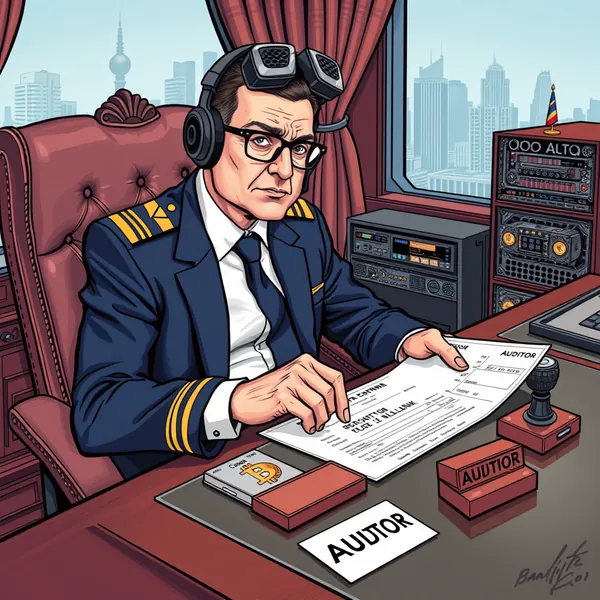 Reform UK leader Nigel Farage consults with donations auditor Christopher Harborne via video call during the first blockchain verification of party contributions.