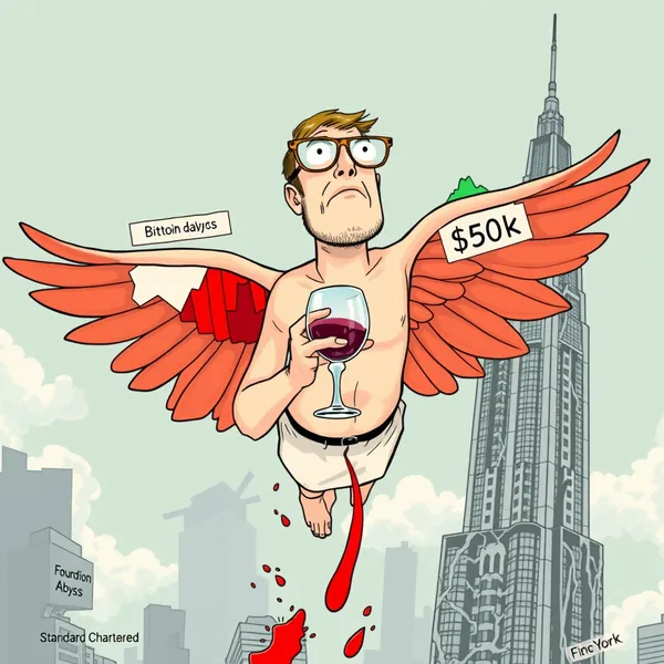 Geoff Kendrick, head of digital asset research at Standard Chartered, concludes his presentation predicting Bitcoin's rise to $500,000 following a significant market correction.