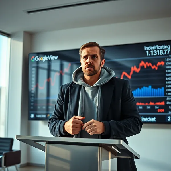 A tech CEO announces the financial metric 'Credit Velocity' during a quarterly earnings call at company headquarters in Mountain View.