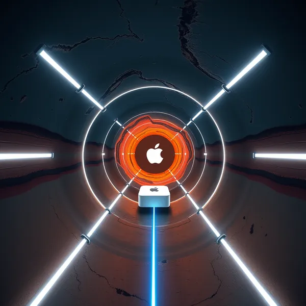 An Apple engineer inspects the interior of the company's newly operational Earth-spanning delivery tunnel, minutes before the first Mac mini is scheduled for its 42-minute subterranean journey to a factory in Shenzhen, China.