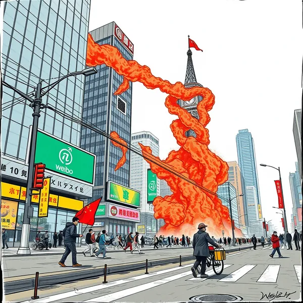 A scene representing the current state of Weibo Stock At A Crossroads Can China Social Media Veteran Reignite Growth.