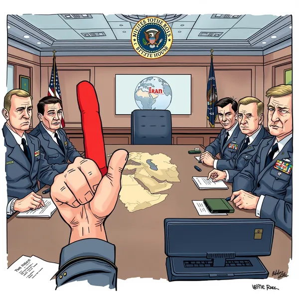 White House officials utilize repurposed foam fingers as signal flags to coordinate military strikes against Iranian targets during a late-night briefing session.