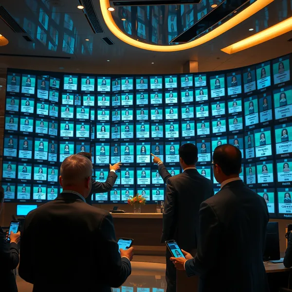 Google executives demonstrate Nano Banana 2's image generation capabilities during a Manhattan bank lobby briefing where the system produced thousands of credentials with consistent spelling errors.