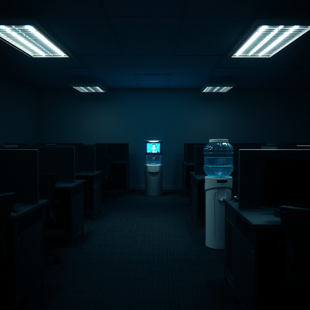 Amazon employees participate in mandatory grief optimization sessions as part of new productivity metrics implemented after recent layoffs.