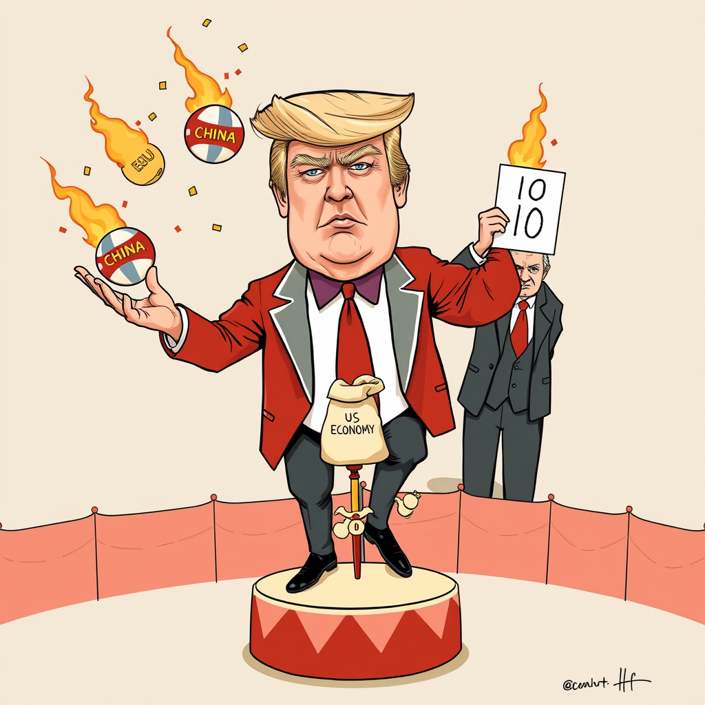 President Donald Trump delivers remarks as government-issued ticker tape printers operate at capacity during his State of the Union address in the Capitol rotunda.